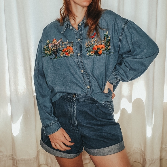 Vintage Solutions Original Woman Denim Fall Shirt